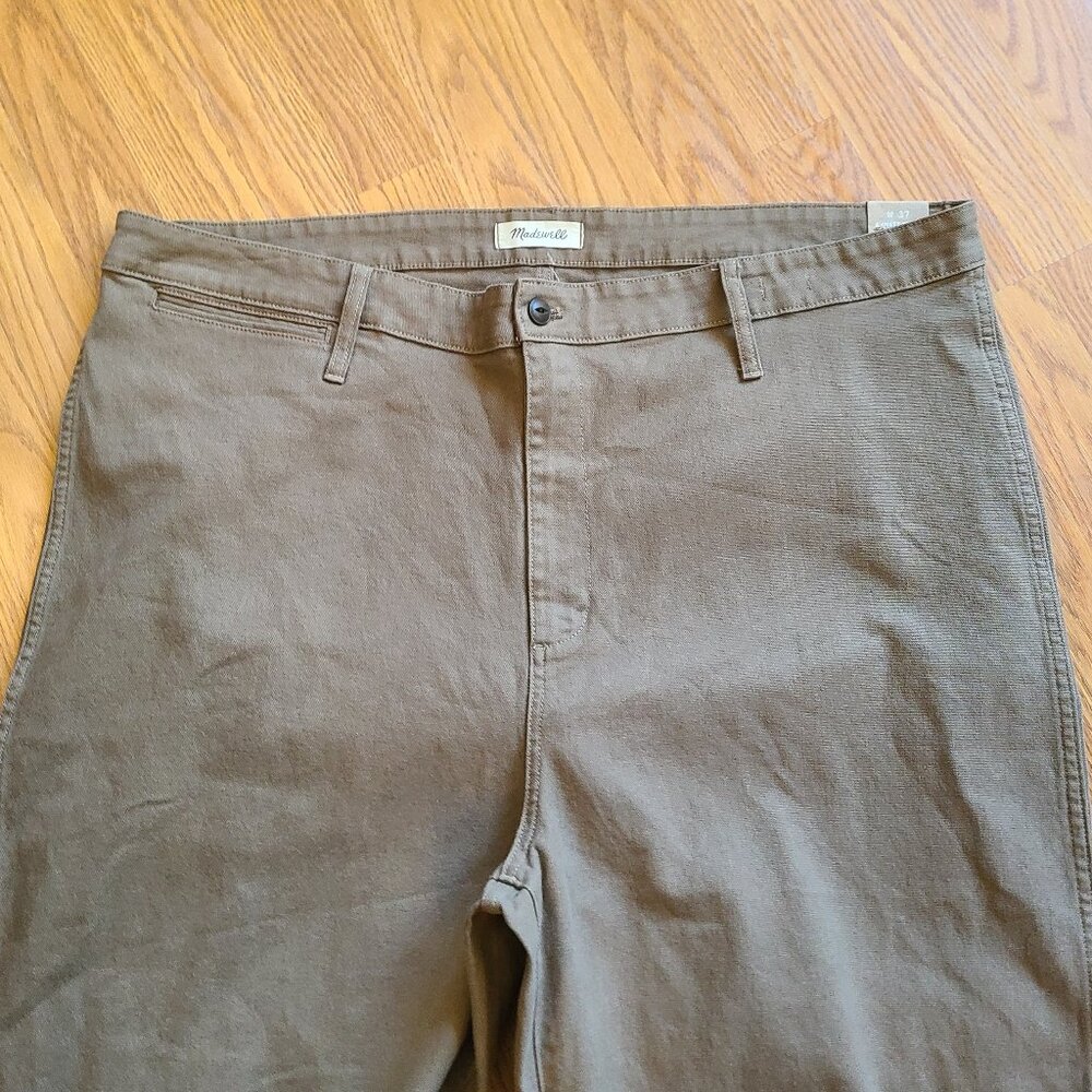 NEW NWT! MADEWELL EMMETT WIDE-LEG CROP PANTS olive green HIGH RISE sz 37 - Picture 3 of 7